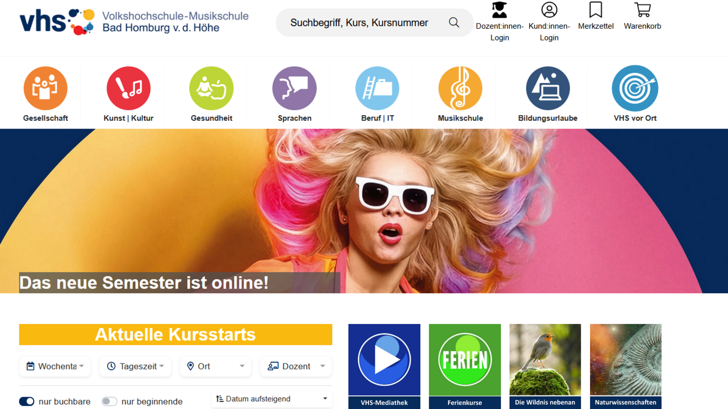 Foto der Startseite vhs Bad Homburg