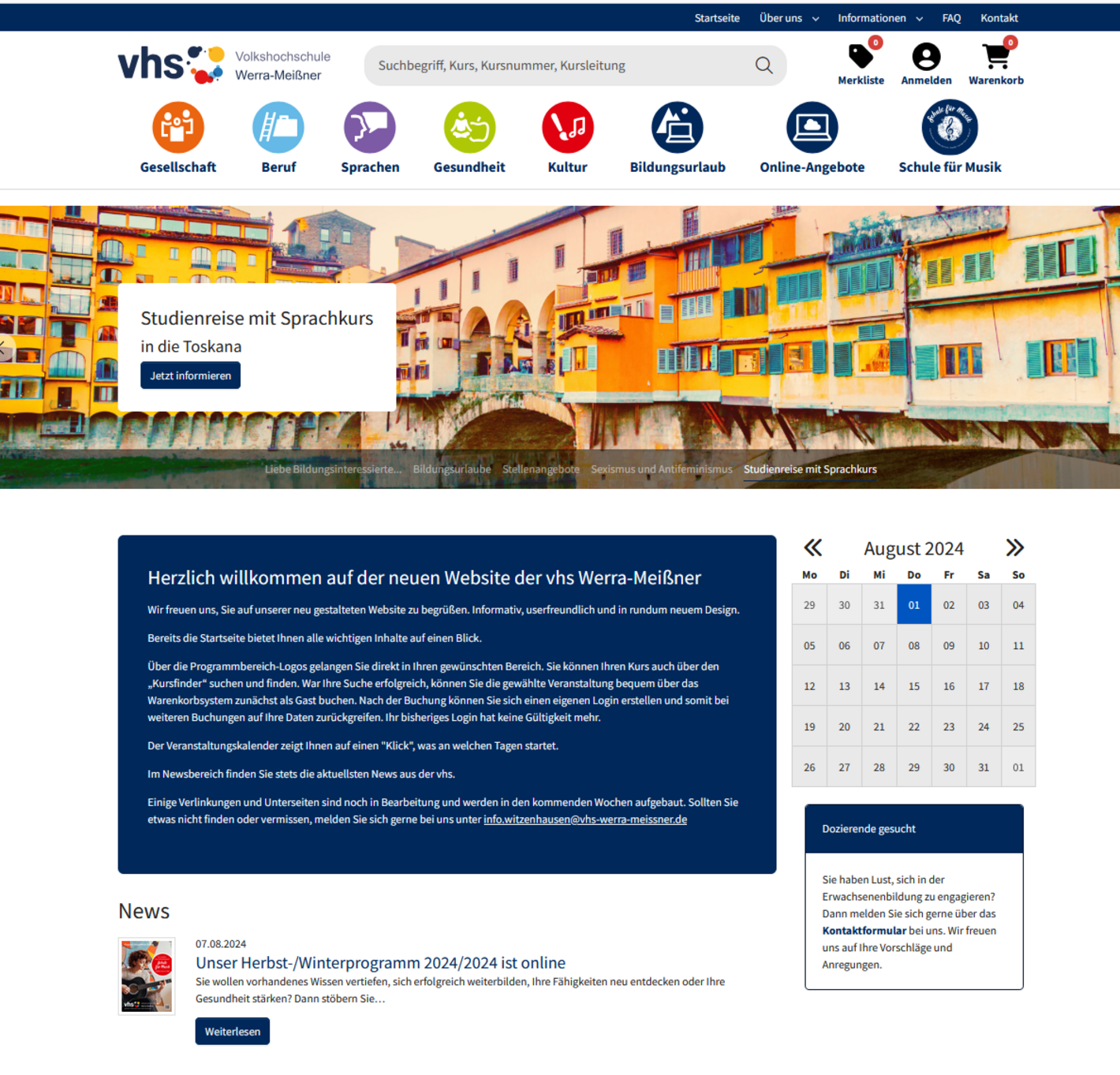 Startseite der vhs Werra-Meißner