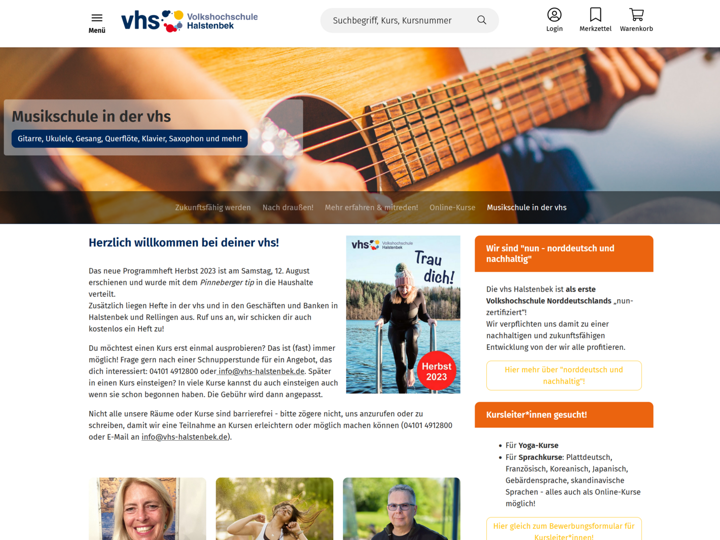 Webseite vhs Halstenbek